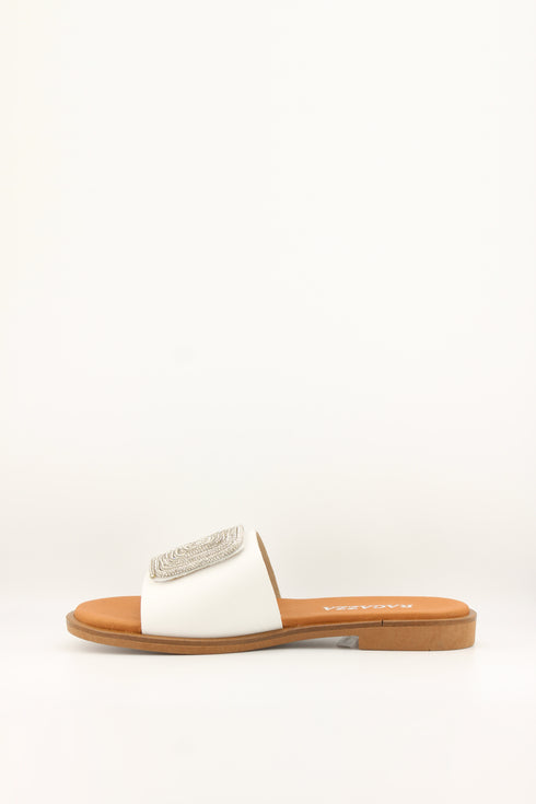 Ragazza Embellished Square Accent Slide Sandals